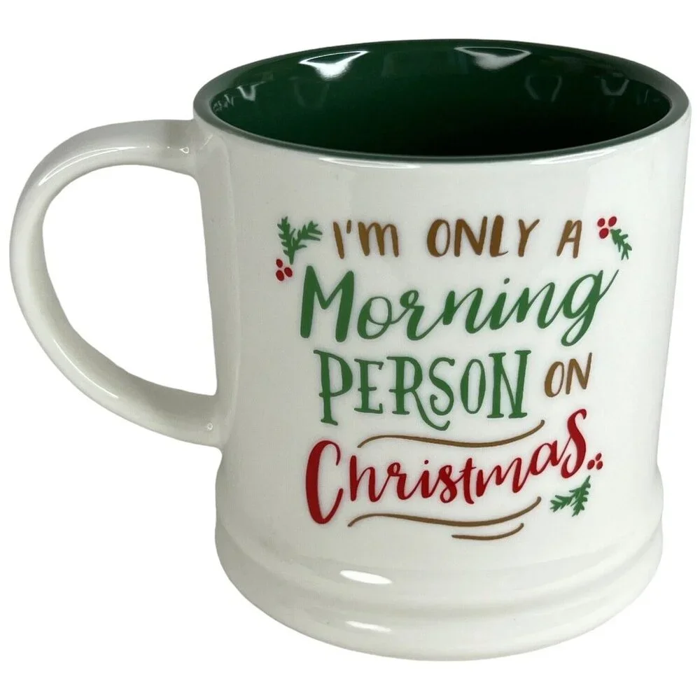 Threshold Im Only A Morning Person On Christmas Mug White Green Cup Target Home - Picture 4 of 7